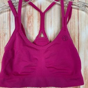 Zumba Fuchsia Pink Double Strap Sports Bra (L)
